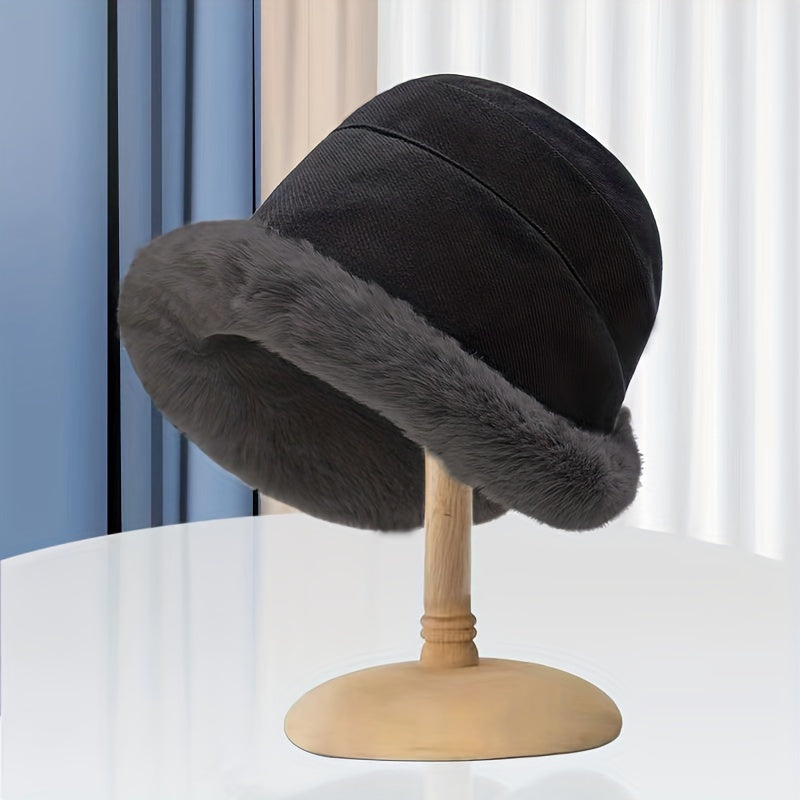 Bob Hiver Thermique Femme - Fausse Fourrure Peluche Protection Oreilles Pêcheur Cadeau Noël