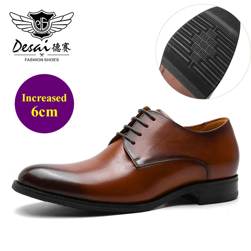 Chaussures Derby DESAI Cuir Véritable - Habillées Affaires Homme Cadeau Classique