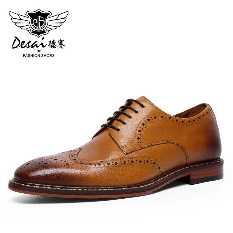 Chaussures DESAI Cuir Véritable Richelieu - Robe Affaires Gentleman Homme Cadeau