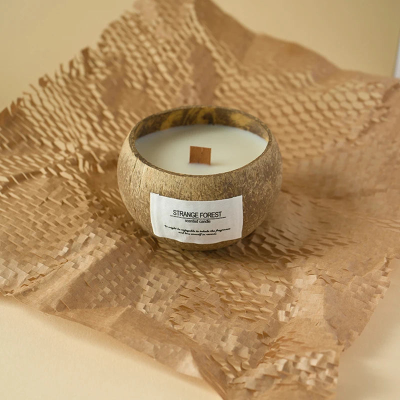 Coconut Shell Aromatherapy Candle - Premium Vegetable Wax