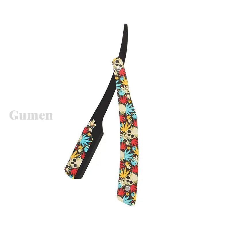 Rasoir Bord Droit Homme Design Crâne - Manuel Salon Coiffure Cadeau