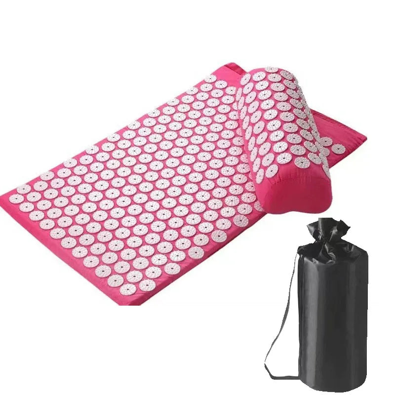 Tapis Acupression Massage Yoga + Oreiller - Soulage Douleur Stress Dos