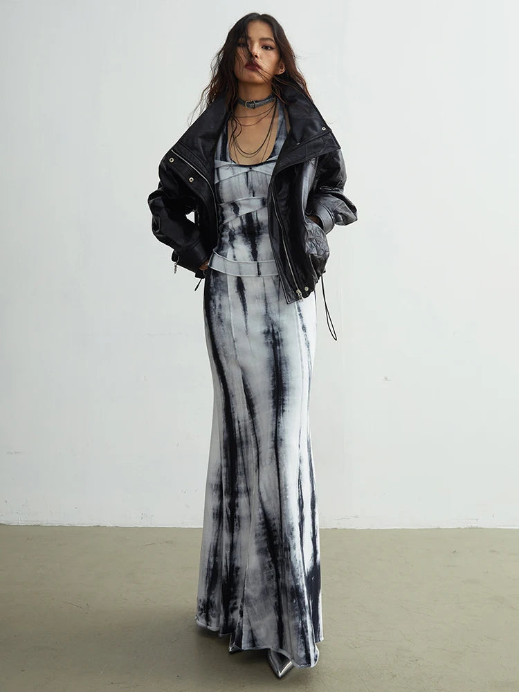 Veste Cuir PU Femme Col Fourrure Amovible - Manteau Noir Grande Taille