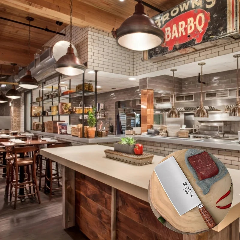 PLYS couteau à trancher manche en bois massif couteau à trancher en acier inoxydable couteau à légumes tranchant couteau à viande couteaux de cuisine de haute dureté