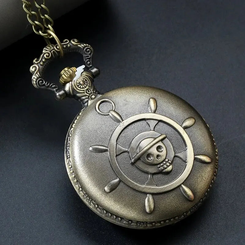 Montre de Poche Vintage Homme Quartz - Collier Pendentif Double Couteau Rétro Punk Capitaine Cadeau