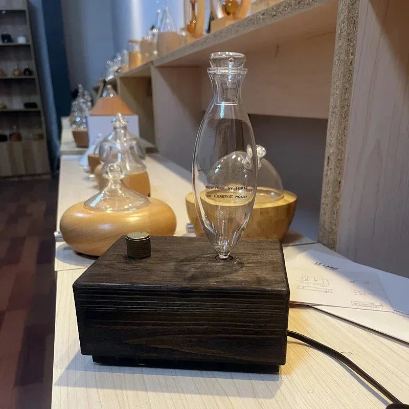 Premium Waterless Nebulizer Diffuser - Wood Glass Aromatherapy 20ml