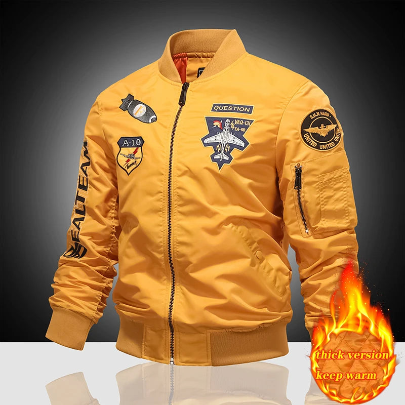 Veste Pilote MA-1 Homme - Travail Américain Baseball Chaud Ventilateur Militaire Automne Hiver