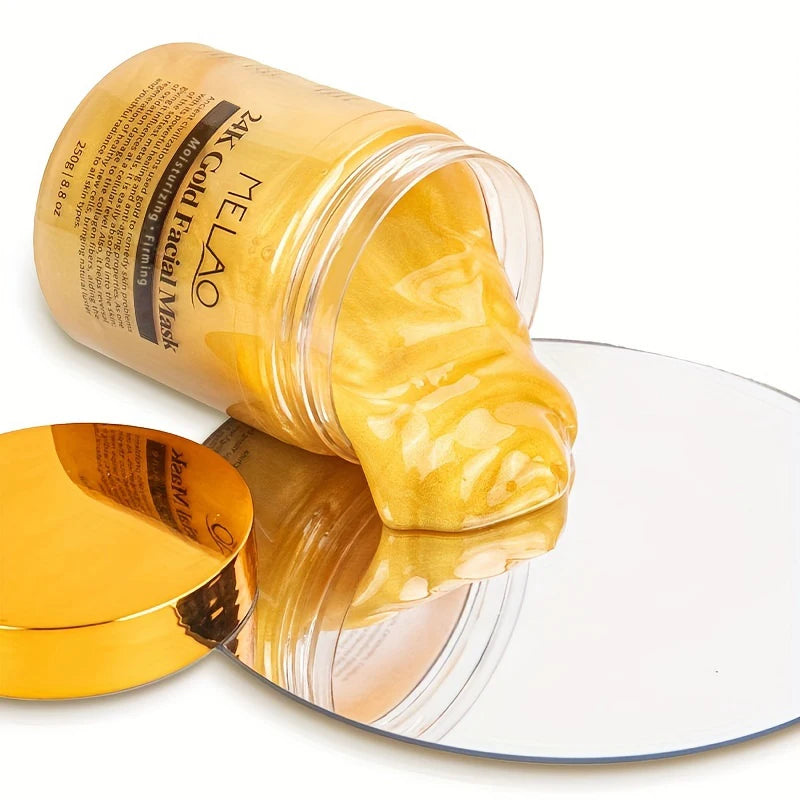 Masque Facial Doré 24K Collagène - Hydratant Anti-Âge Beauté Luxe