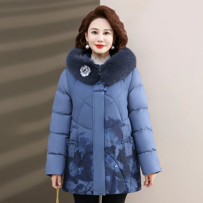 Veste Hiver Femme Longue Parka Capuche - Manteau Coton Rembourré Chaud