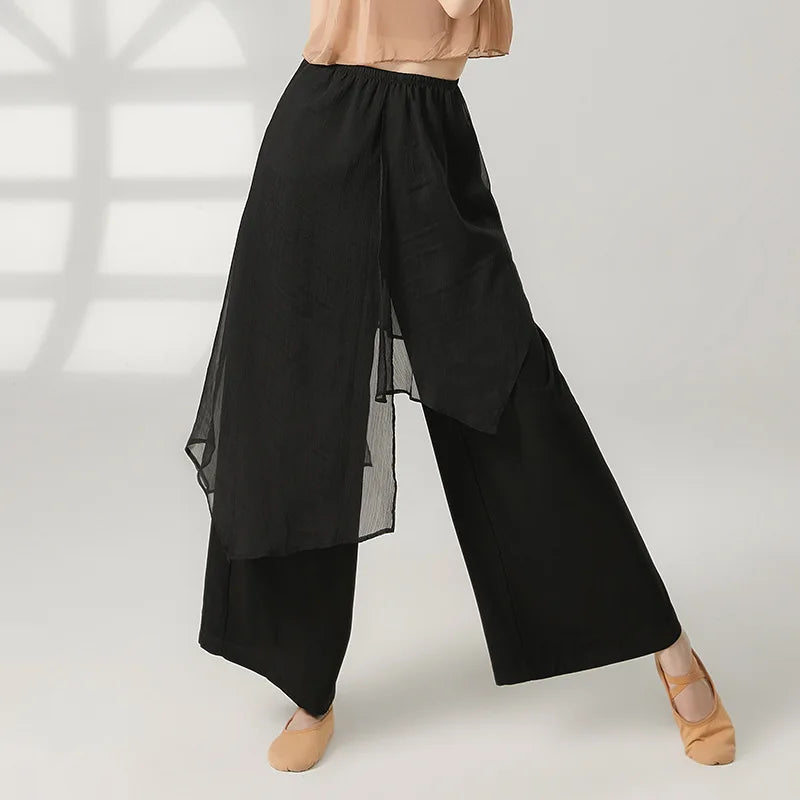 Pantalon Danse Mousseline Femme - Jambe Large Performance