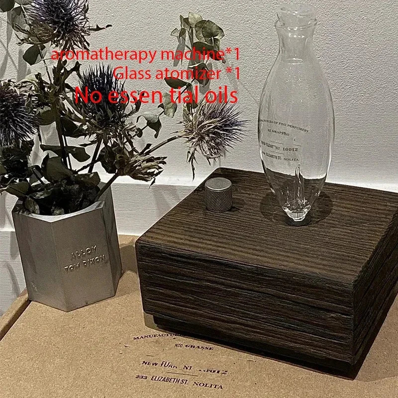Premium Waterless Nebulizer Diffuser - Wood Glass Aromatherapy 20ml