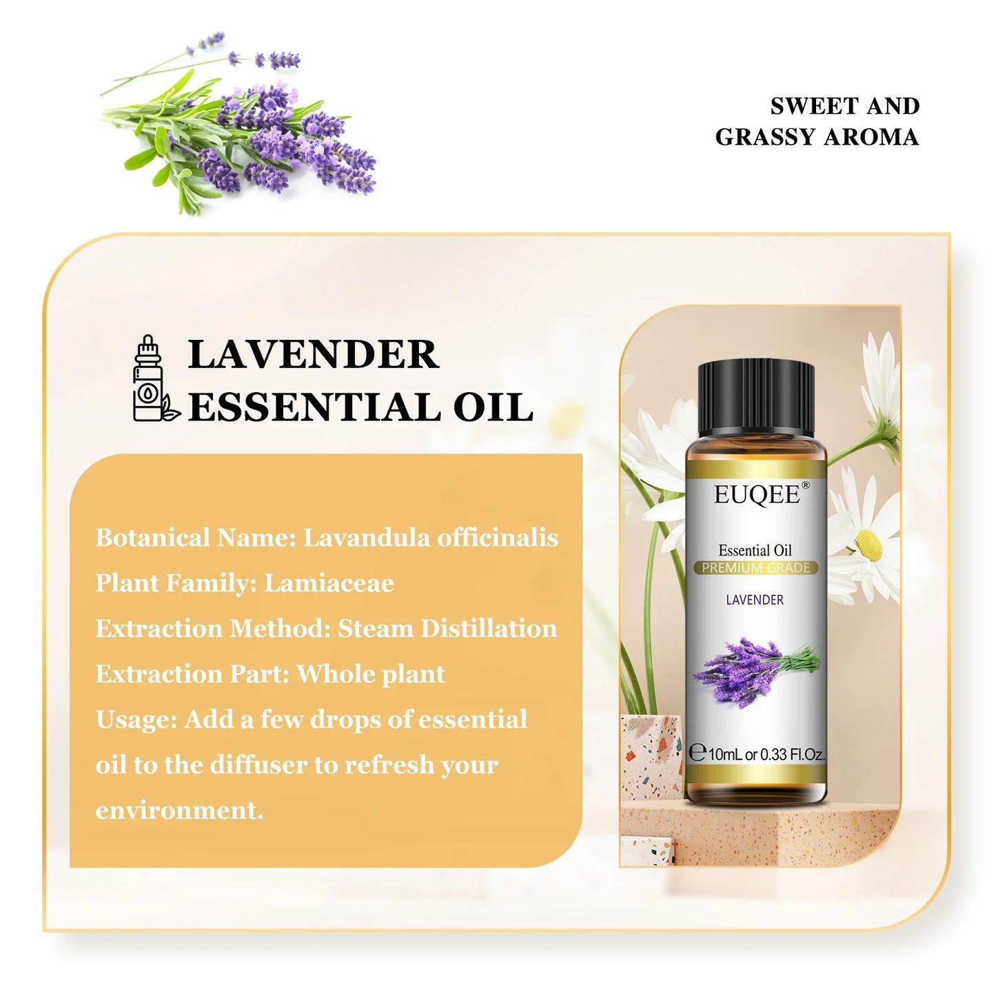 EUQEE Pure Natural Essential Oil 10ml - Lavender Eucalyptus Premium