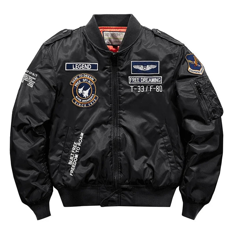 Blouson Aviateur Hip Hop Homme - Baseball Chaud Pilote Moto Militaire MA-1 Haute Qualité