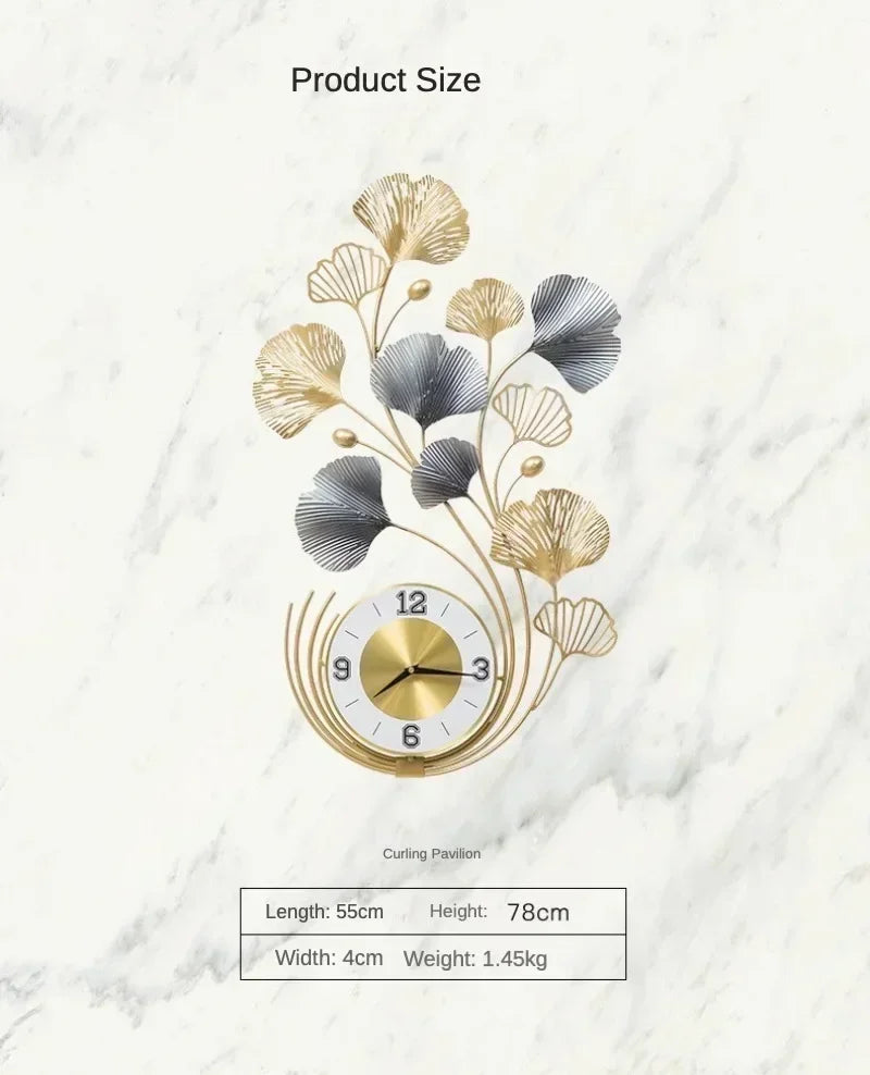 Horloge Murale Métal Artisanat - Décoration Salon Porche Design Luxe