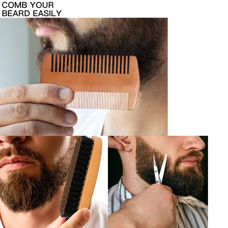 5-Piece Beard Balm Kit - Moisturizing Growth Treatment for Men