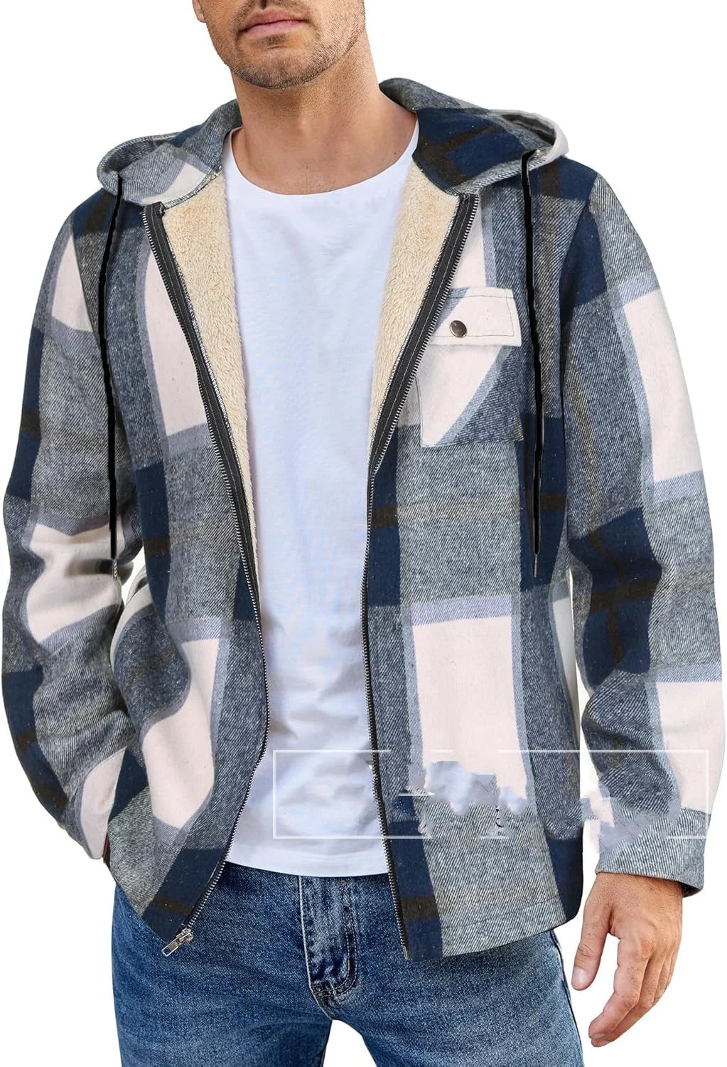 Veste Homme Velours à Capuche Hiver - Haut Chaud Décontracté Mode