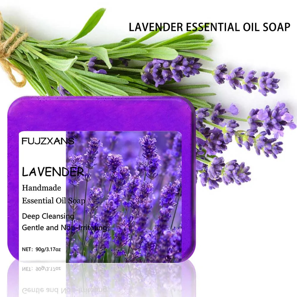 Set of 7 Handmade Soaps with Essential Oils 90g - Rose Jasmine Lavender