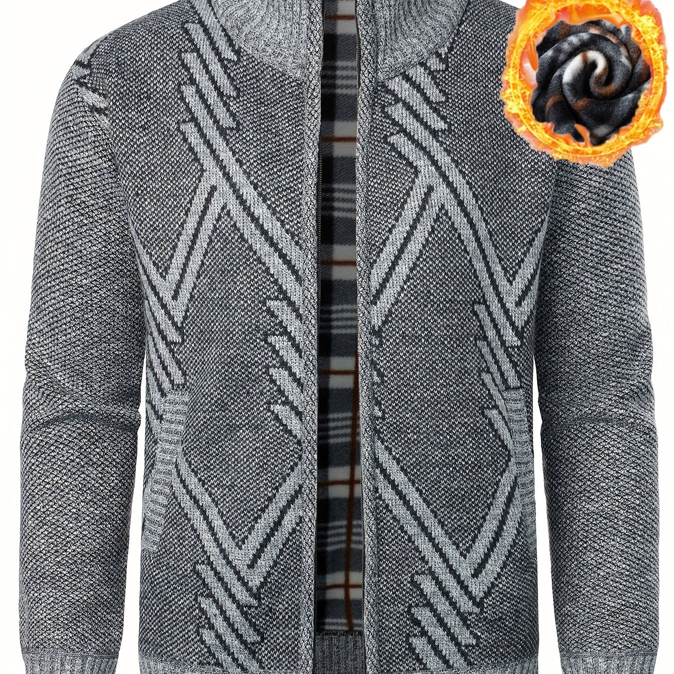Cardigan Homme Zippé Casual - Pull Thermique Tricot Coupe Régulière