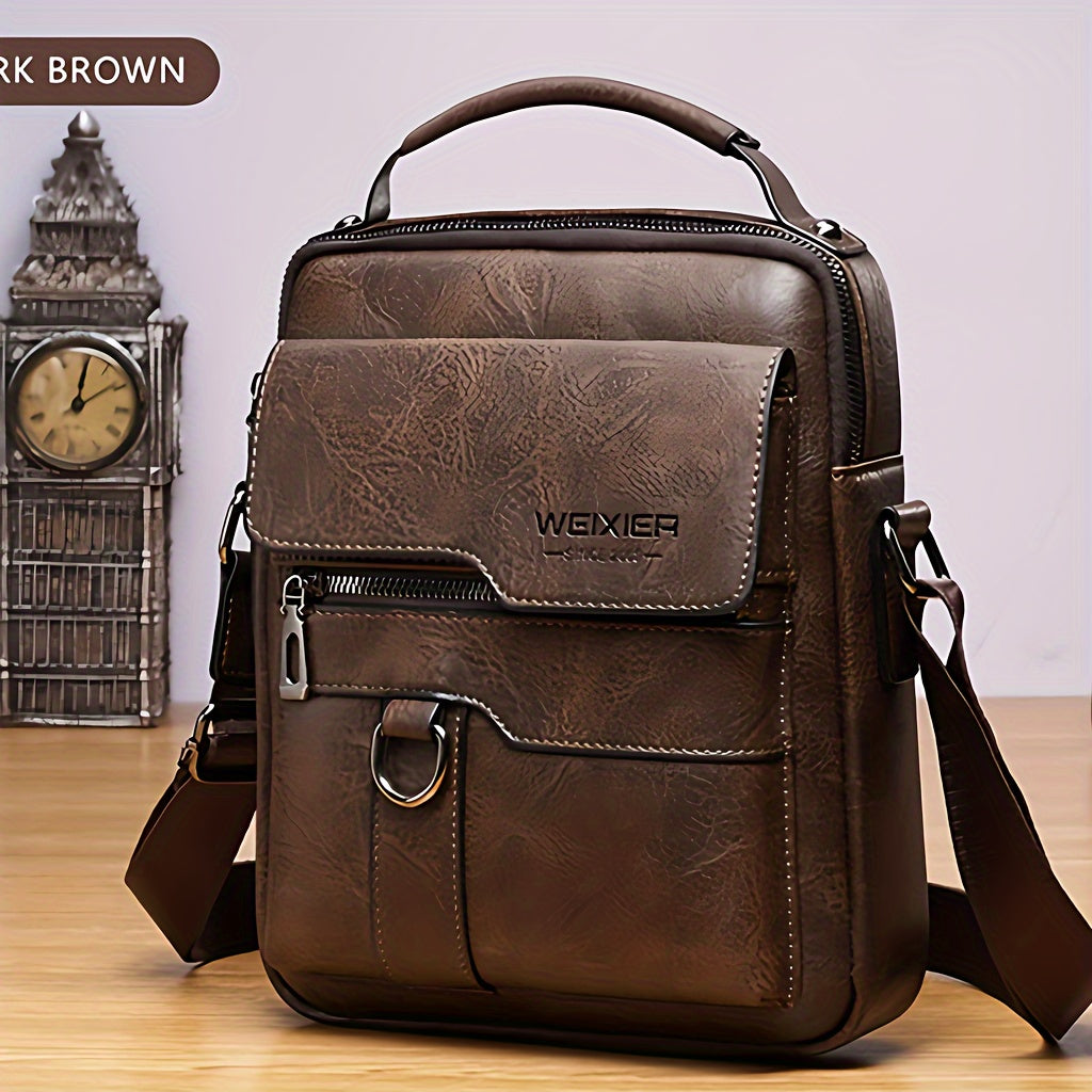 Sac Bandoulière Vintage Homme WEIXIER - Compartiments Multiples Business Casual