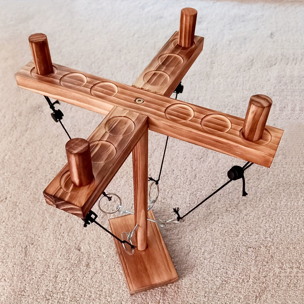 Jeu Lancer Anneaux Bois Adultes - Jeu Société Crochet Échelle Multijoueur