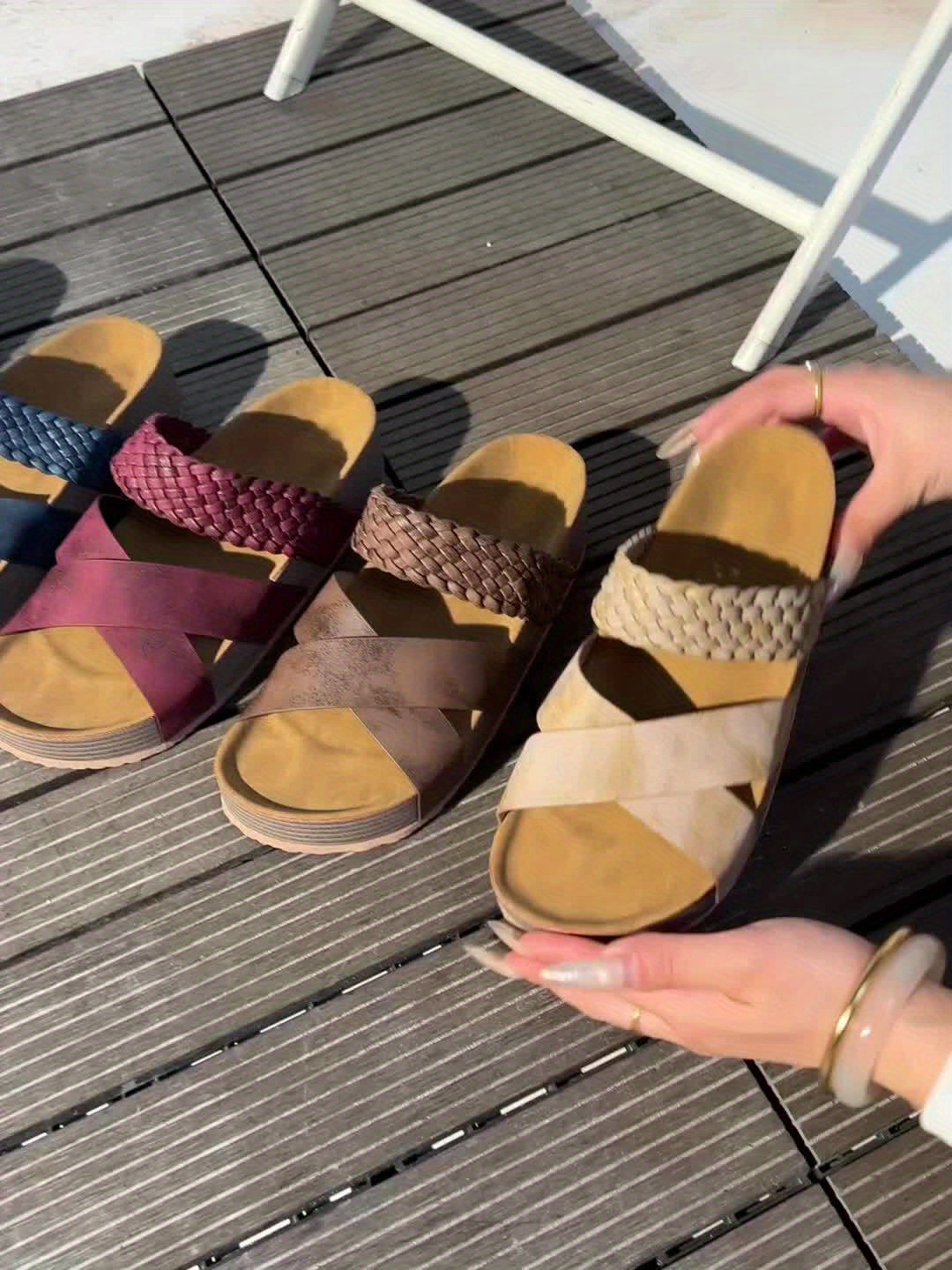 Women's Retro Bohemian Beach Sandals - Thick Platform Wedge Heel, Adjustable Straps, Synthetic Cover Upper & PU Sole - Summer Casual Travel Shoes for Women, Beach Shoes, Comfortable Wear, Open Toe Design, Durable Comfort