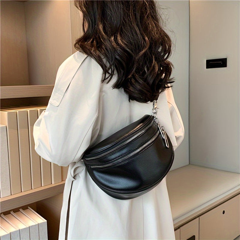 Sac Convertible Élégant Cuir Synthétique - Banane/Bandoulière Femme
