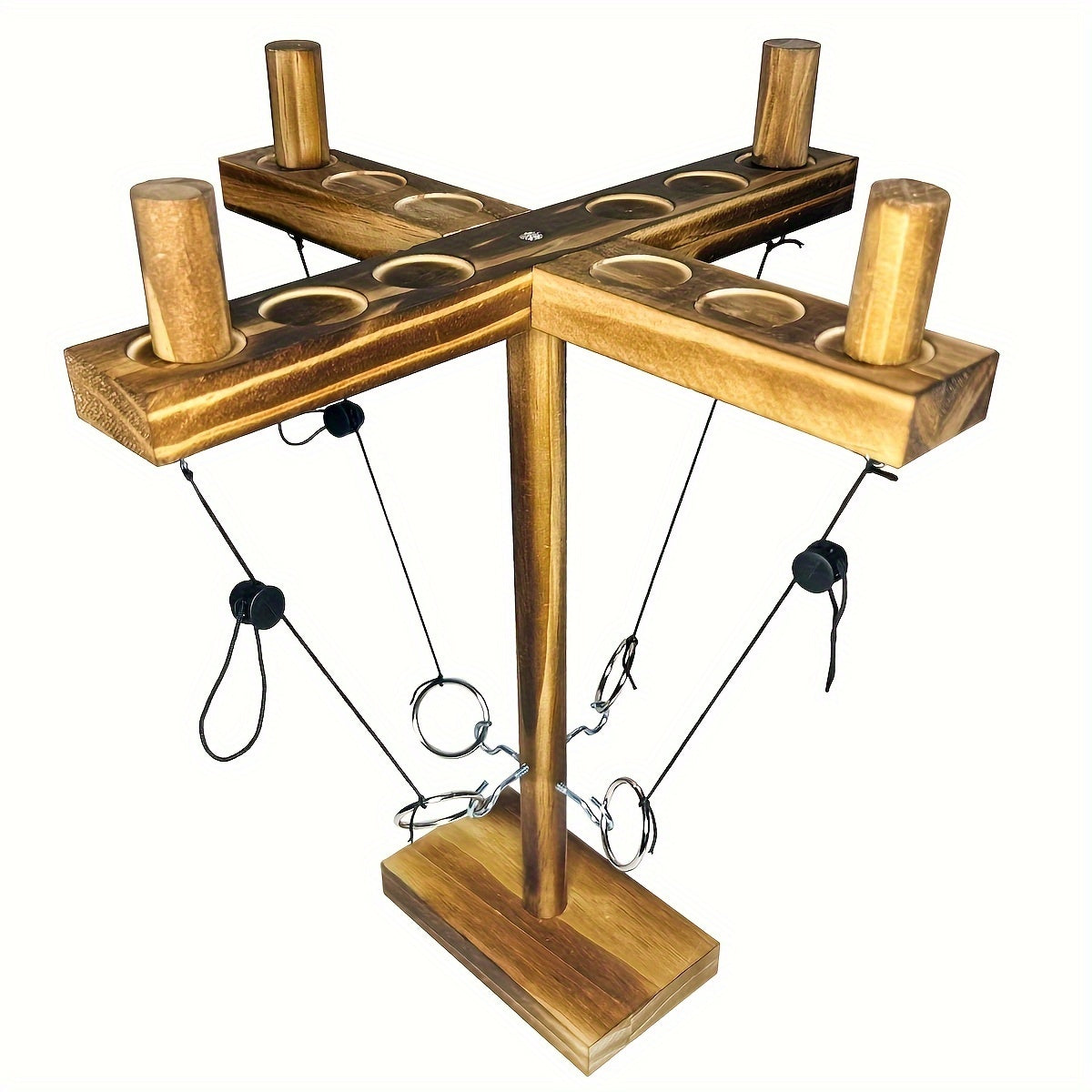 Jeu Lancer Anneaux Bois Adultes - Jeu Société Crochet Échelle Multijoueur