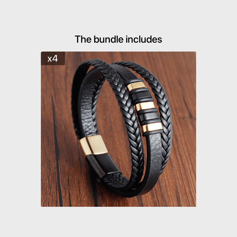Bracelet Tressé Homme Multi-Couches - Bijou Mode Tendance