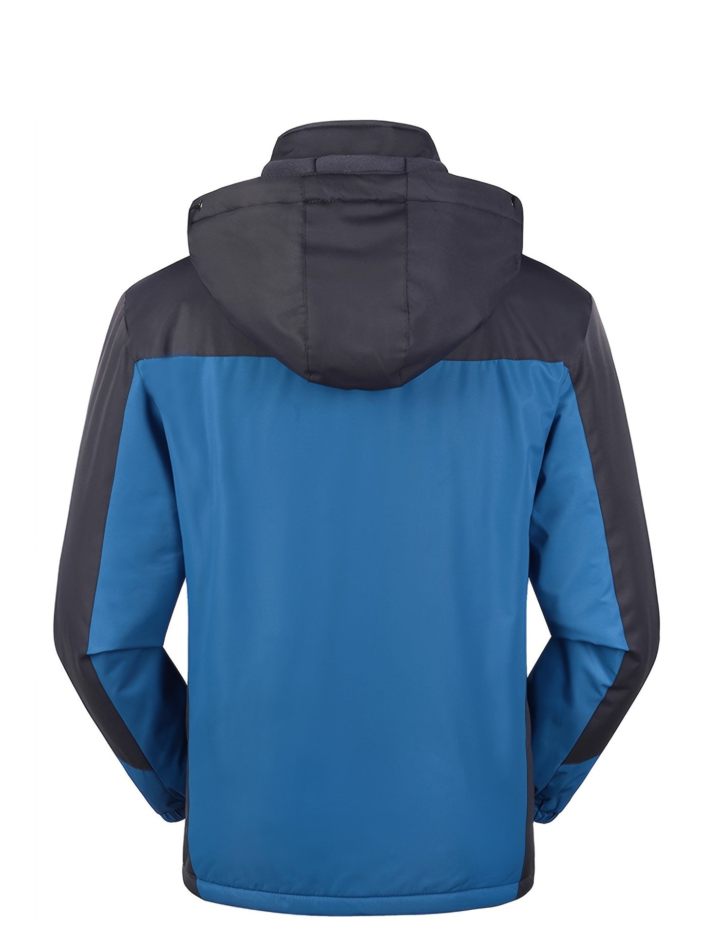 Veste Homme Capuche Blocs Couleur - Coupe-Vent Polaire Automne Hiver Épaisse