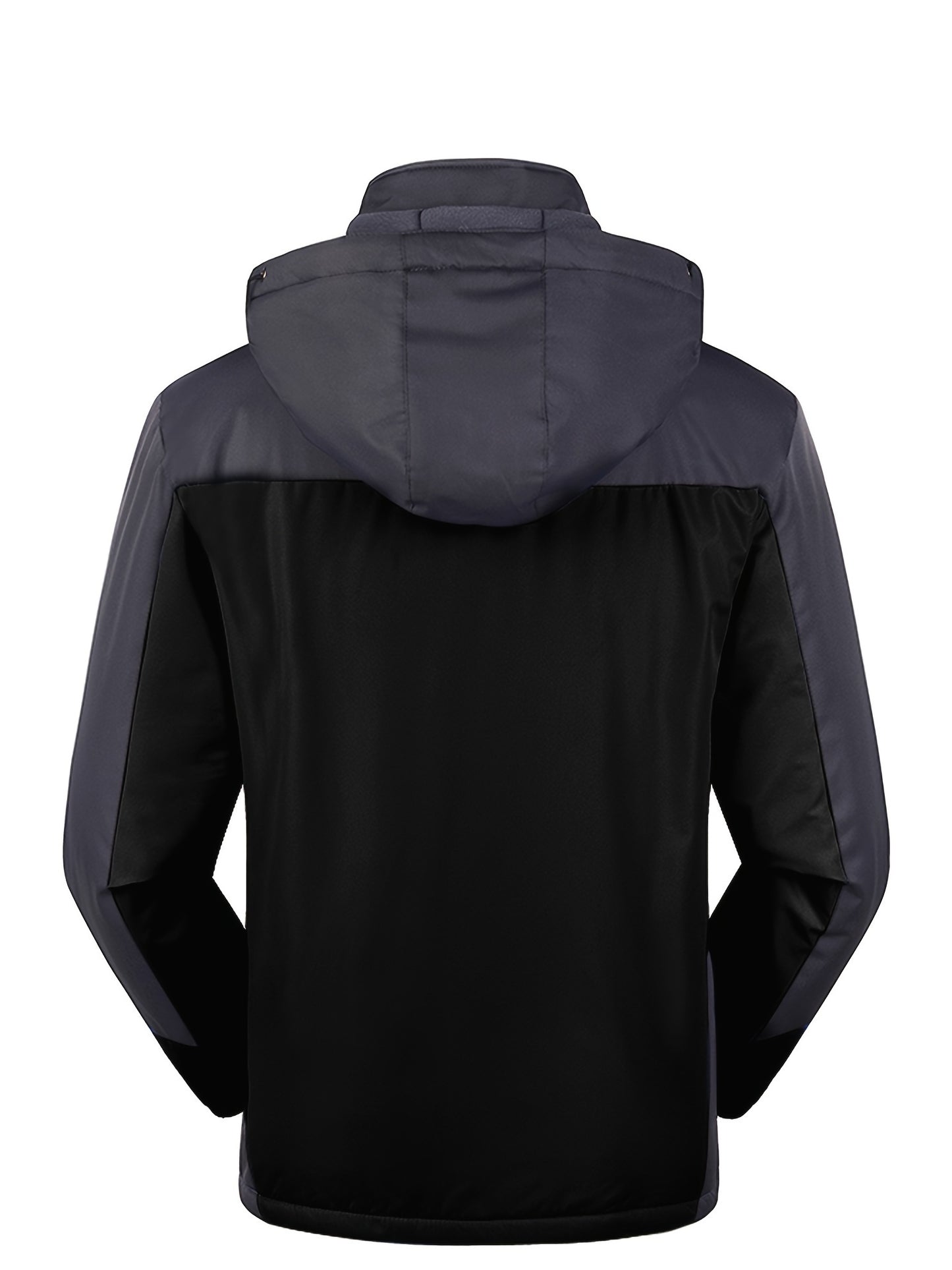 Veste Homme Capuche Blocs Couleur - Coupe-Vent Polaire Automne Hiver Épaisse