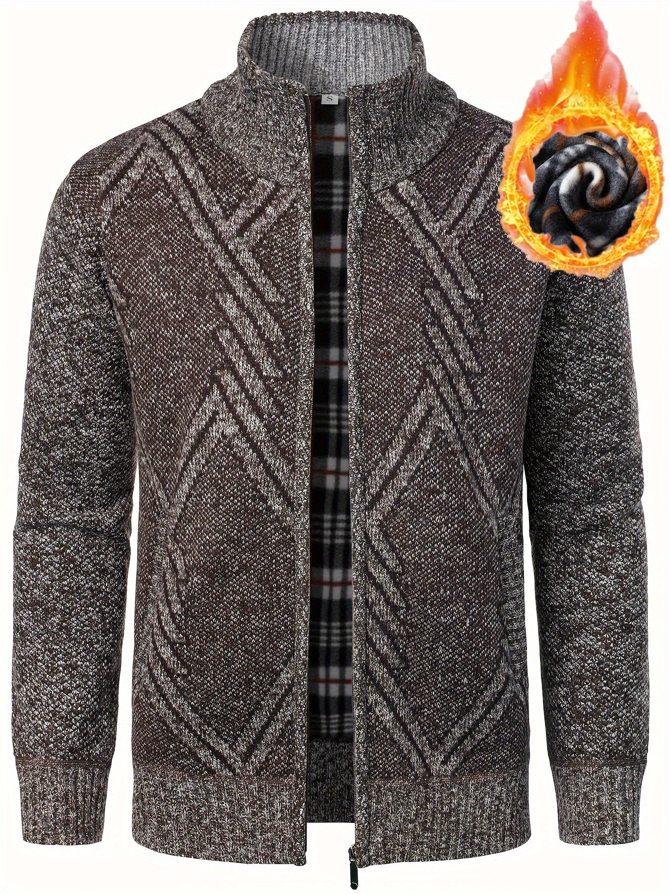 Cardigan Homme Zippé Casual - Pull Thermique Tricot Coupe Régulière