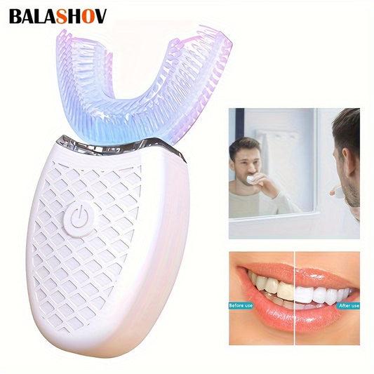 Brosse à Dents Électrique Forme U - Blanchiment 360° LED 3 Modes Rechargeable