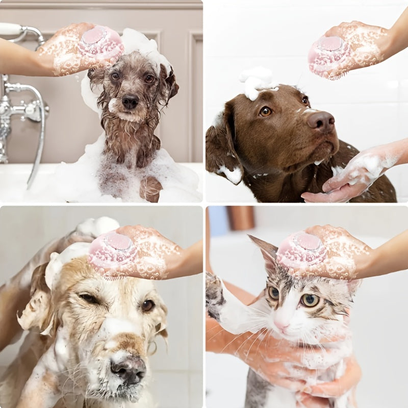 Brosse Shampooing Chien Massage - Tête Détachable Poils Doux Toilettage