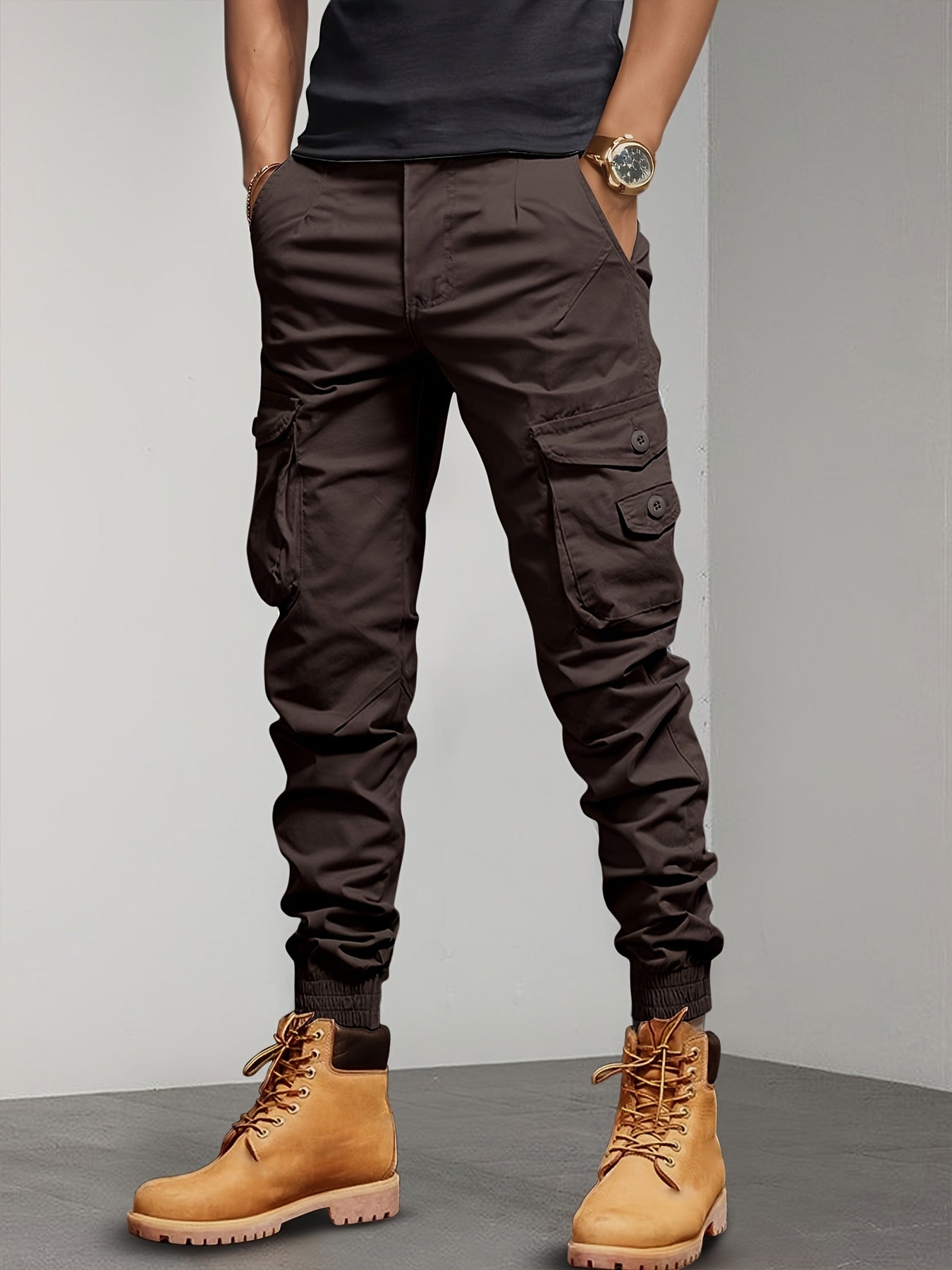 New Style Overalls Men Multi-Pocket Retro Casual Men's Pants Casual Loose Leg Pants