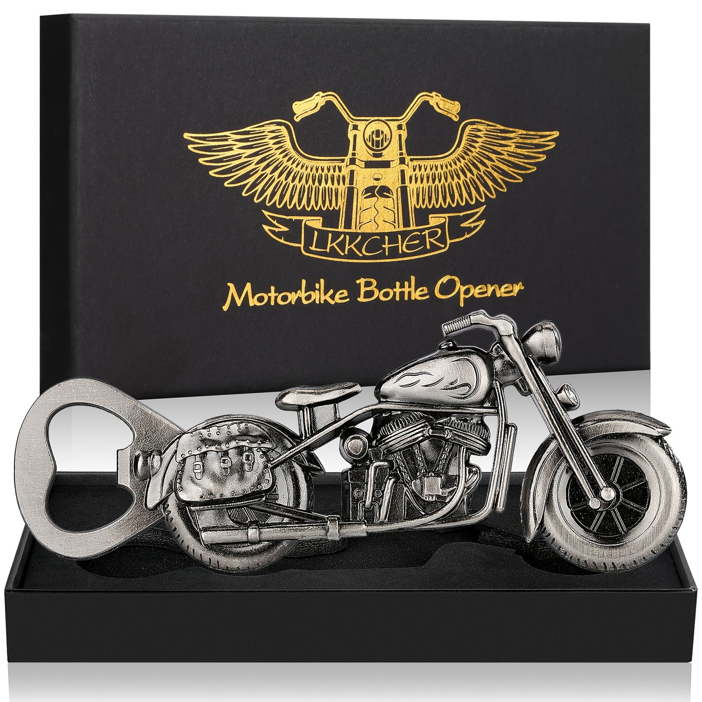 Décapsuleur Moto Cadeau Homme - Ouvre-Bouteille Biker avec Boîte Cadeau