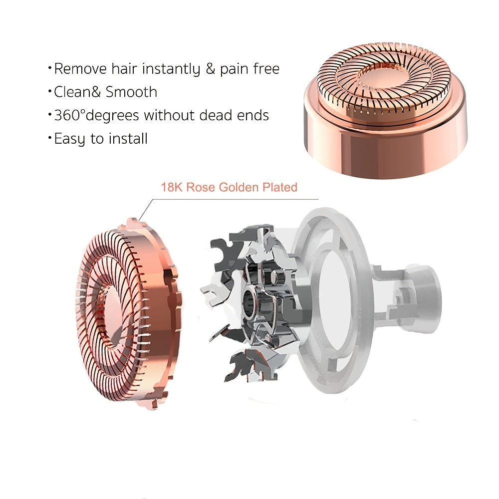 USB Rechargeable Facial Hair Remover - Painless Eyebrow Shaver for Women