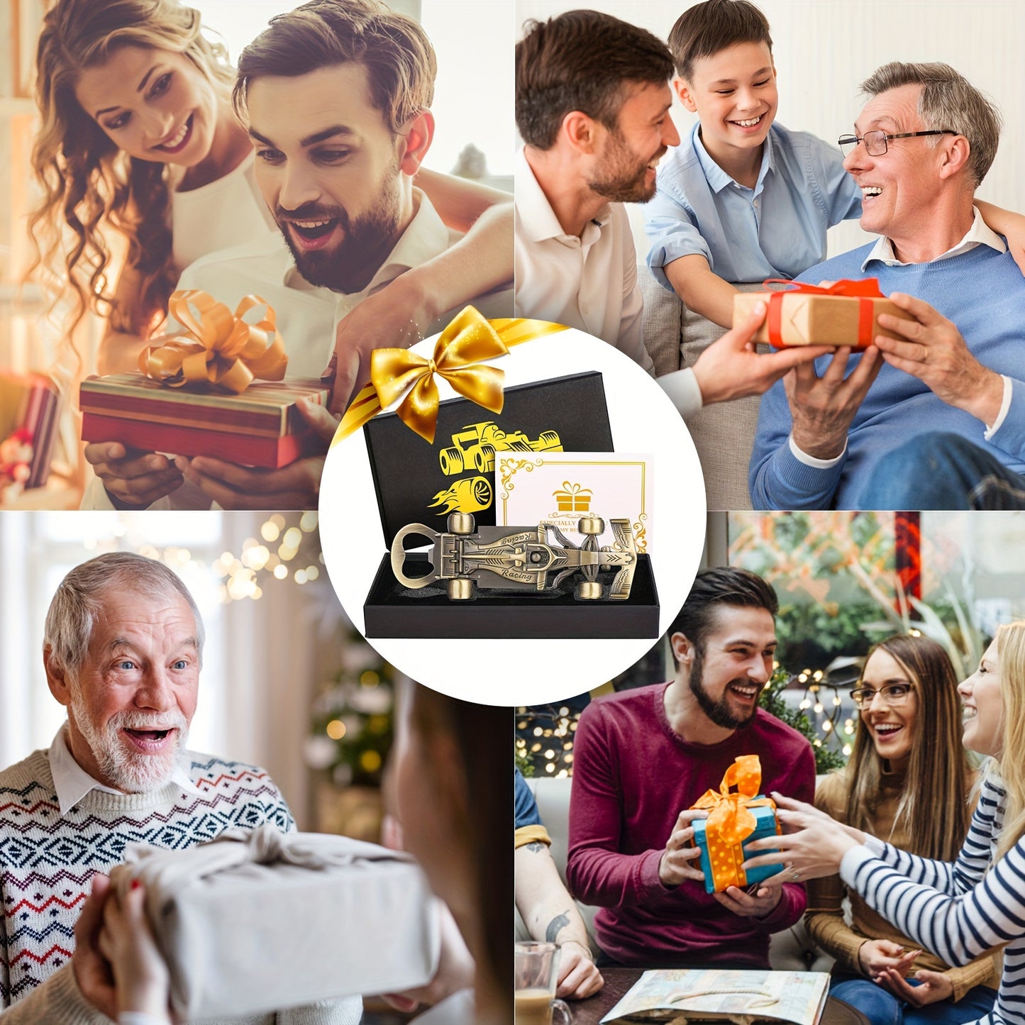 Décapsuleur Voiture de Course Cadeau Homme - Ouvre-Bouteille Racing avec Boîte Cadeau