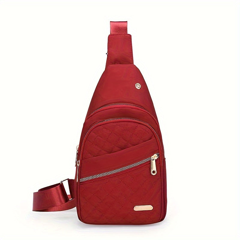 Sac Poitrine Femme Grande Capacité - Bandoulière Brodé Nylon Pliable