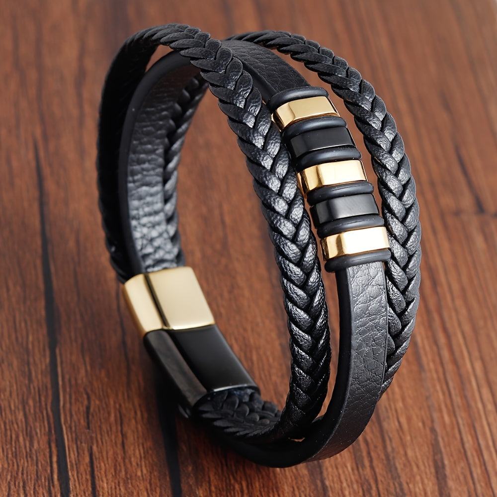 Bracelet Tressé Homme Multi-Couches - Bijou Mode Tendance