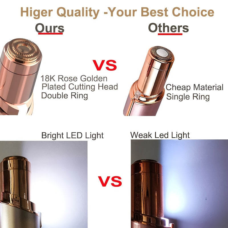 USB Rechargeable Facial Hair Remover - Painless Eyebrow Shaver for Women