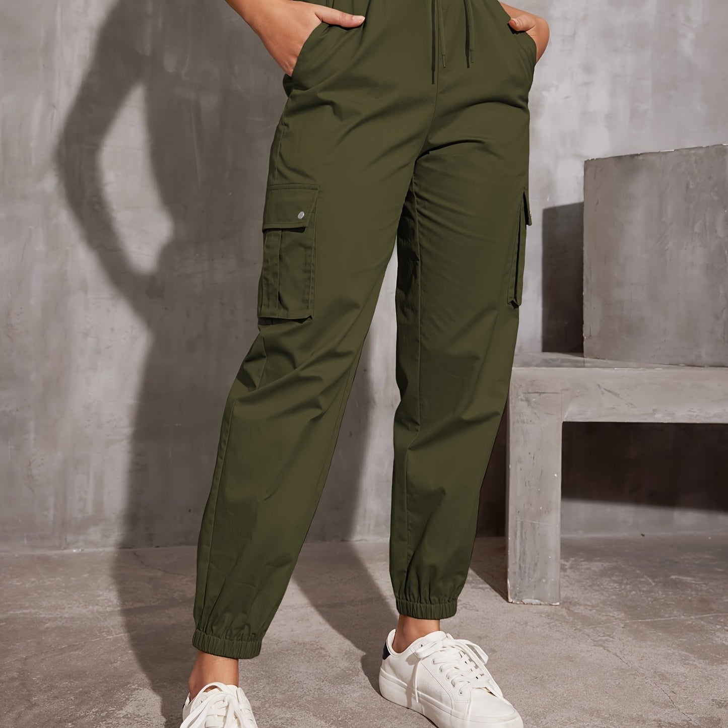 Pantalon Cargo Y2K Femme - Poches Multiples Cordon Serrage Ample Toutes Saisons
