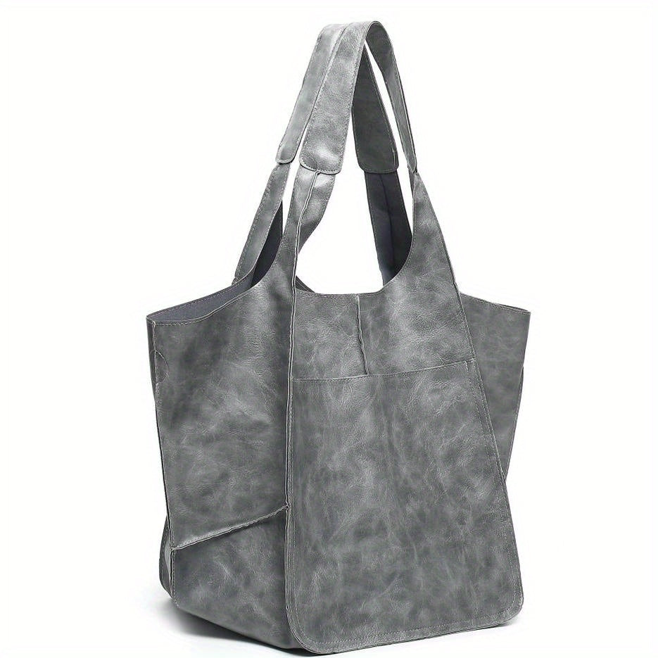 Sac Tote Rétro Femme Grande Capacité - Cuir PU Travail Voyage