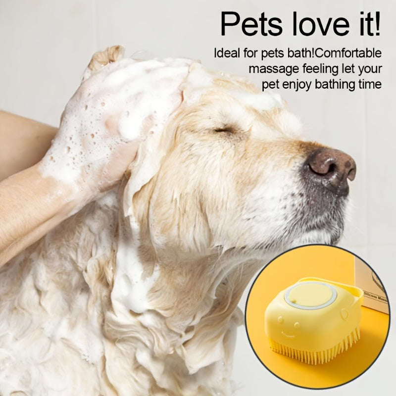 Brosse Shampooing Chien Massage - Tête Détachable Poils Doux Toilettage
