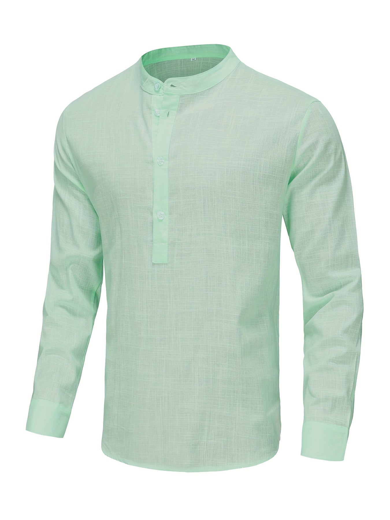 Chemise Henley Col Bateau Homme - Coton Design Classique Manches Longues Vintage