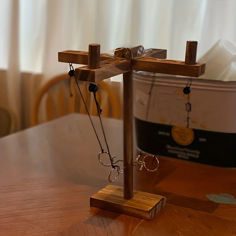 Jeu Lancer Anneaux Bois Adultes - Jeu Société Crochet Échelle Multijoueur