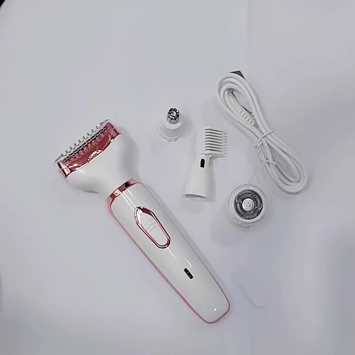 Rasoir Électrique Femme 4-en-1 Sans Fil - Épilation Visage Jambes Bikini