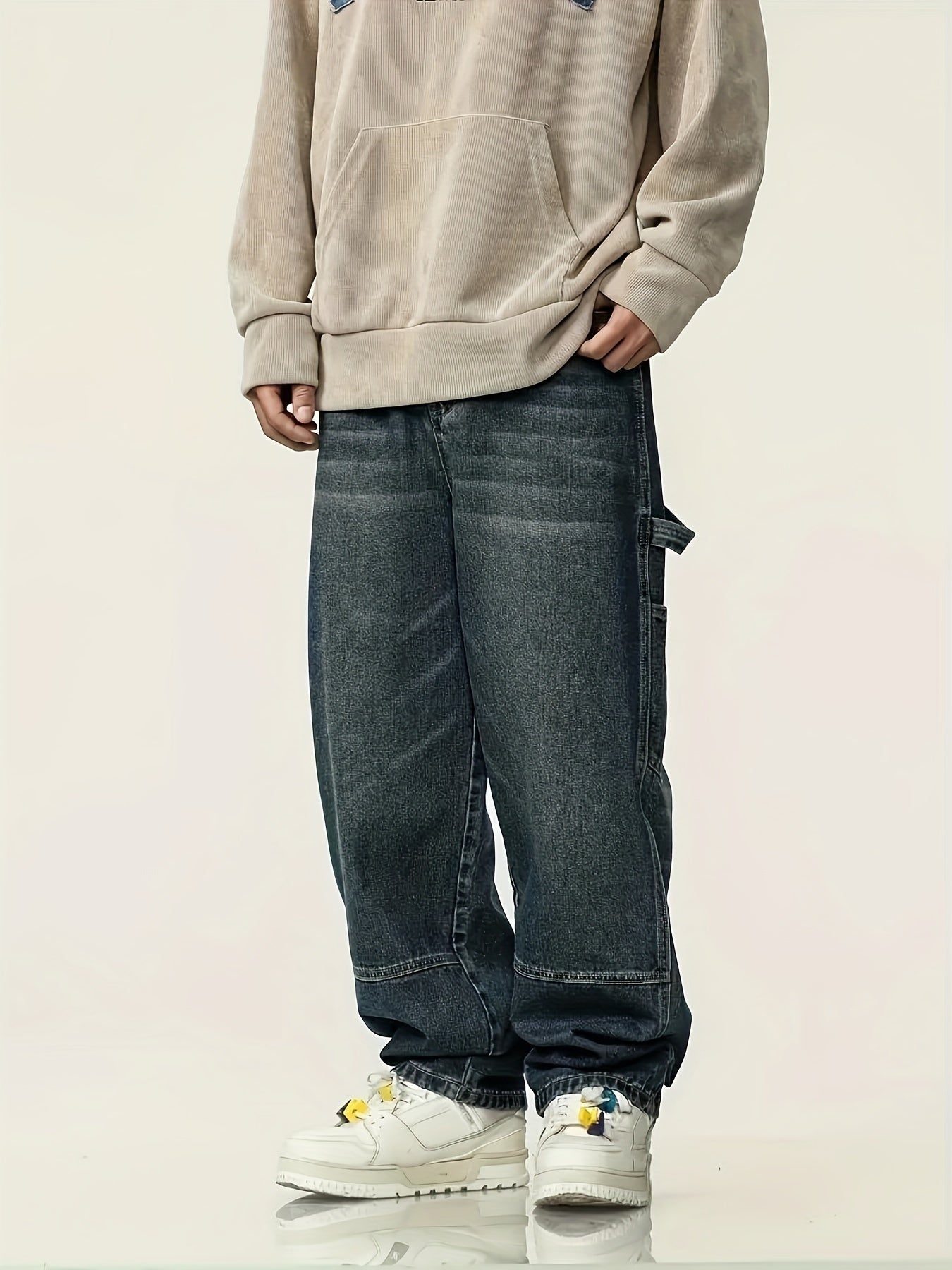 Pantalon Denim Homme Multi-Poches - Style Streetwear Rétro Loose Fit