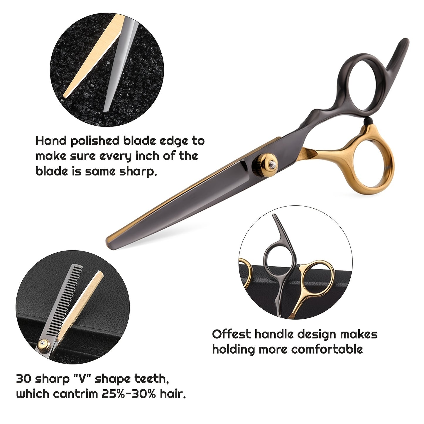 Premium Professional Hairdressing Scissors Kit 10 Pieces - Stainless Steel