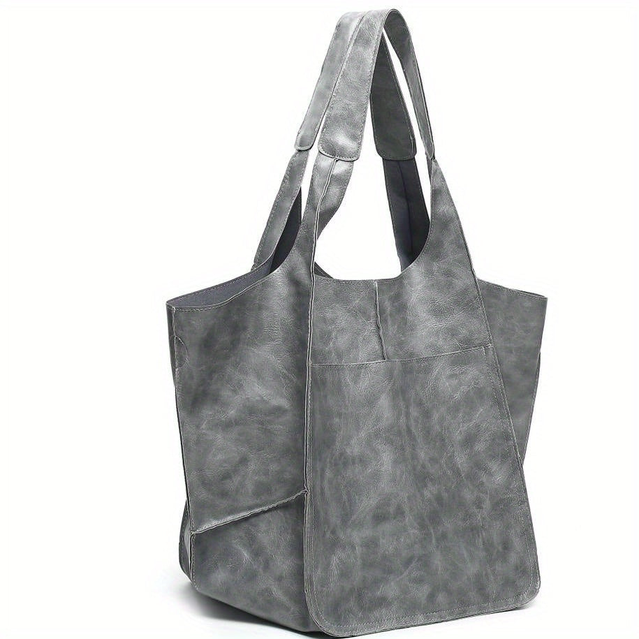 Sac Tote Rétro Femme Grande Capacité - Cuir PU Travail Voyage