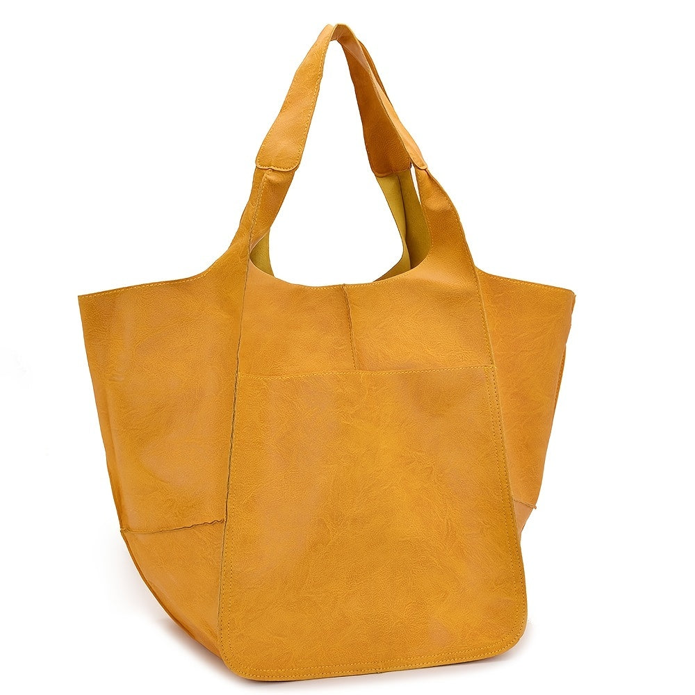 Sac Tote Rétro Femme Grande Capacité - Cuir PU Travail Voyage